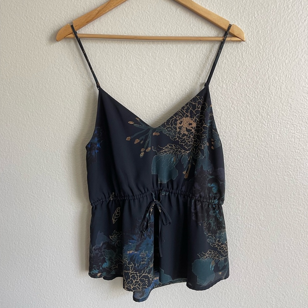 Aritzia Floral Print Black Camisole